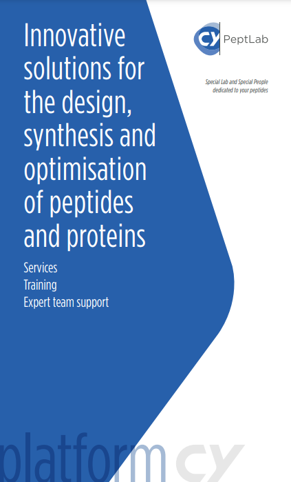 Première de couverture en anglais de la plaquette de CY PeptLab